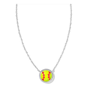 Kendra Scott Softball Necklace in Chartreuse Magnesite