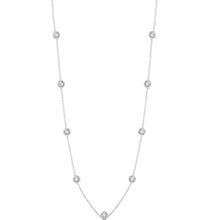 Load image into Gallery viewer, 14K White Gold Bezel 2cttw Diamond Station Necklace
