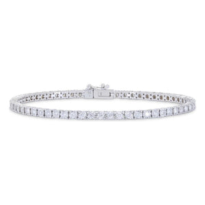 14K White Gold 2ct Diamond Illusion Tennis Bracelet