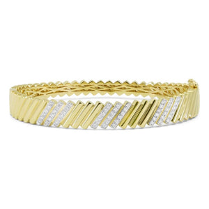 14k Yellow Gold Domino Stacked Diamond Station Bracelet