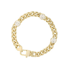 Load image into Gallery viewer, Julian Triple Diamond Gold Cuban Chain Bracelet
