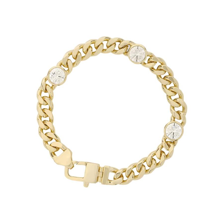 Julian Triple Diamond Gold Cuban Chain Bracelet