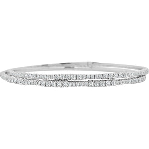 18K White Gold Diamond Layered Flexi Bracelet