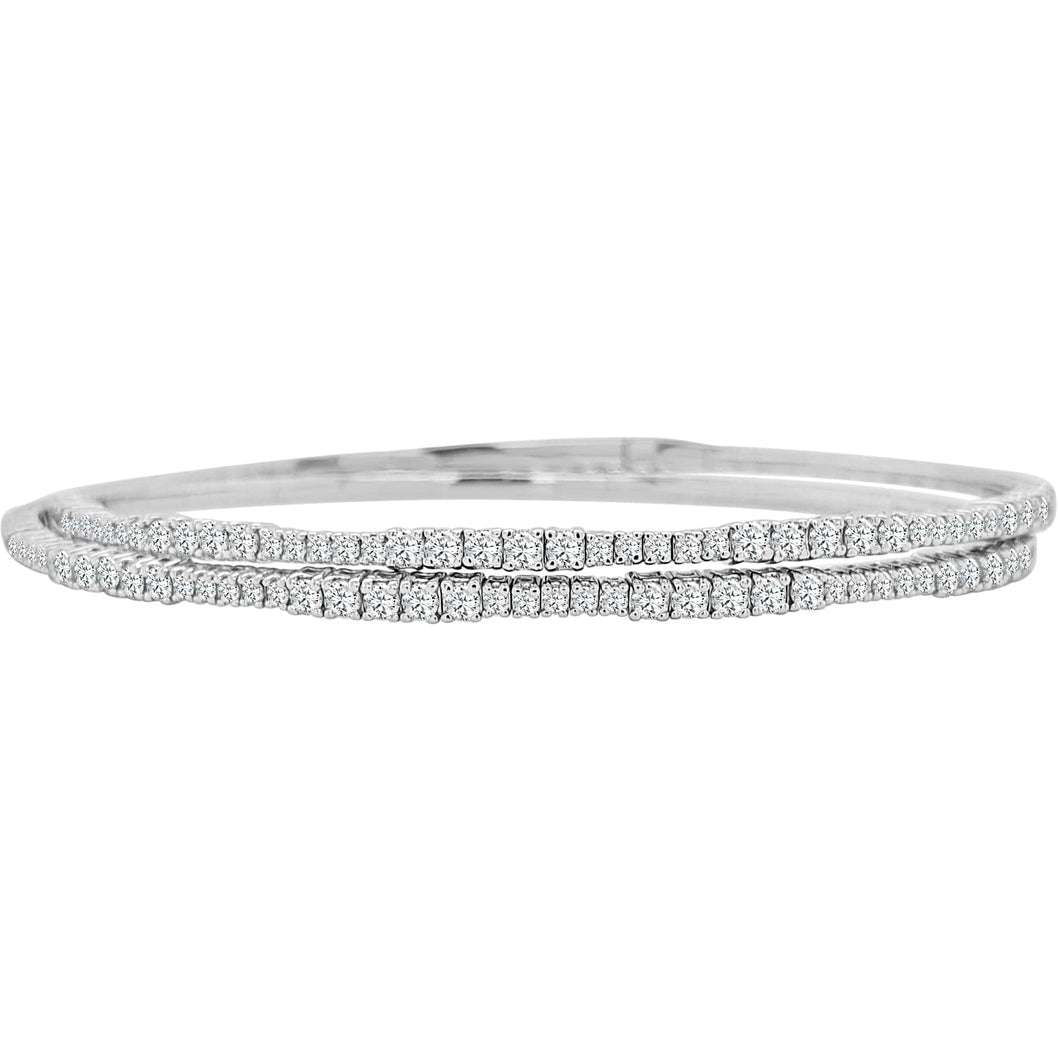 18K White Gold Diamond Layered Flexi Bracelet