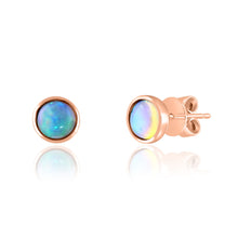 Load image into Gallery viewer, 14K Gold Bezel Opal Studs
