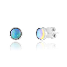 Load image into Gallery viewer, 14K Gold Bezel Opal Studs
