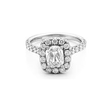 Load image into Gallery viewer, 14k White Gold Cushion Diamond Criss-Cut Halo Engagement Ring
