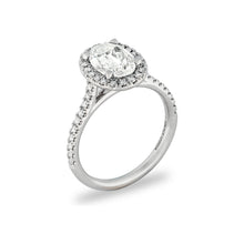 Load image into Gallery viewer, 14k White Gold Oval Diamond Criss-Cut Halo Engagement Ring
