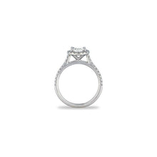 Load image into Gallery viewer, 14k White Gold Oval Diamond Criss-Cut Halo Engagement Ring
