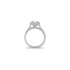 14k White Gold Oval Diamond Criss-Cut Halo Engagement Ring