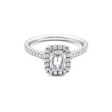 Load image into Gallery viewer, 14k White Gold Cushion Diamond Criss-Cut Halo Engagement Ring
