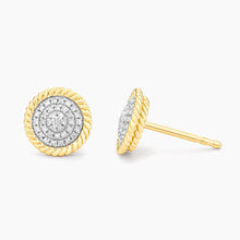 Load image into Gallery viewer, Ella Stein 14k Yellow Gold Circle Rope Diamond Studs Earrings
