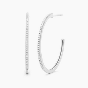 Ella Stein Sterling Silver "Head Turning" Diamond Hoop Earrings