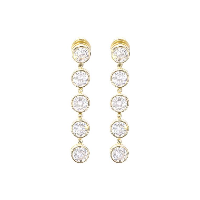 Mama Baroness Gold Diamondette Drop Earrings