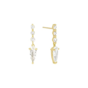 She's Arrived Drop Earrings in White Diamondettes