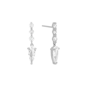 She's Arrived Drop Earrings in White Diamondettes