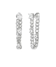 Load image into Gallery viewer, Julian Triple Diamond Soft Hoops
