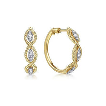 Load image into Gallery viewer, Gabriel 14K Yellow Gold Diamond Twisted Layer Hoops
