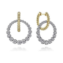 Load image into Gallery viewer, Gabriel 14K White-Yellow Gold Diamond Circle Huggie Earrings
