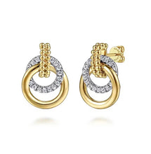 Load image into Gallery viewer, Gabriel 14K Two-Tone Diamond Bujukan Drop Stud Earrings
