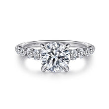 Load image into Gallery viewer, Gabriel &quot;Emberlie&quot; 14K White Gold Graduated Shared Prong Engagement Ring
