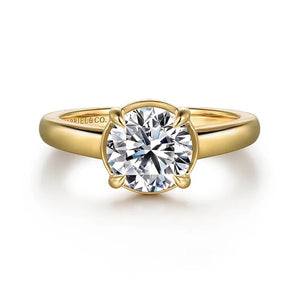 Gabriel " Geo " 14K Yellow Gold Prong Bezel Solitaire Engagement Ring