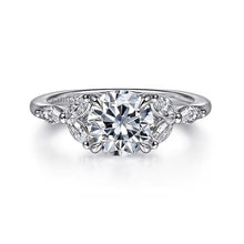 Load image into Gallery viewer, Gabriel &quot;Adella&quot; 14K White Gold Round Diamond Engagement Ring
