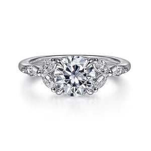 Gabriel "Adella" 14K White Gold Round Diamond Engagement Ring