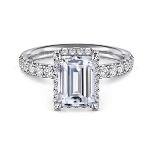 Gabriel "Talisa" 14K White Gold Hidden Halo Pave Diamond Engagement Ring