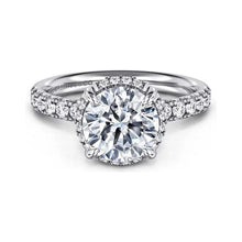 Load image into Gallery viewer, Gabriel &quot;Talisa&quot; 14K White Gold Hidden Halo Pave Diamond Engagement Ring
