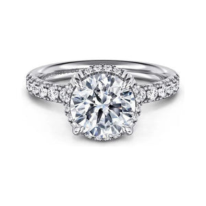 Gabriel "Talisa" 14K White Gold Hidden Halo Pave Diamond Engagement Ring