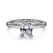 Load image into Gallery viewer, Gabriel &quot;Tiana&quot; 14K White Gold Oval Solitaire Engagement Ring
