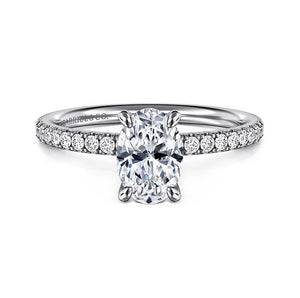 Gabriel "Twain" 14K White Gold Oval Pave Diamond Engagement Ring