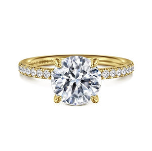 Gabriel "Twain" 14K Yellow Gold Round Pave Diamond Engagement Ring