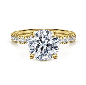 Gabriel "Winslow" 14K Yellow Gold Round Pave Diamond Engagement Ring