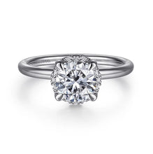 Load image into Gallery viewer, Gabriel &quot;Seattle&quot; 14K White Gold Round Hidden Halo Diamond Engagement Ring
