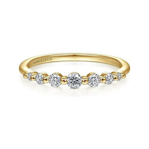 Gabriel 14K Yellow Gold Graduated Diamond Stackable Ring