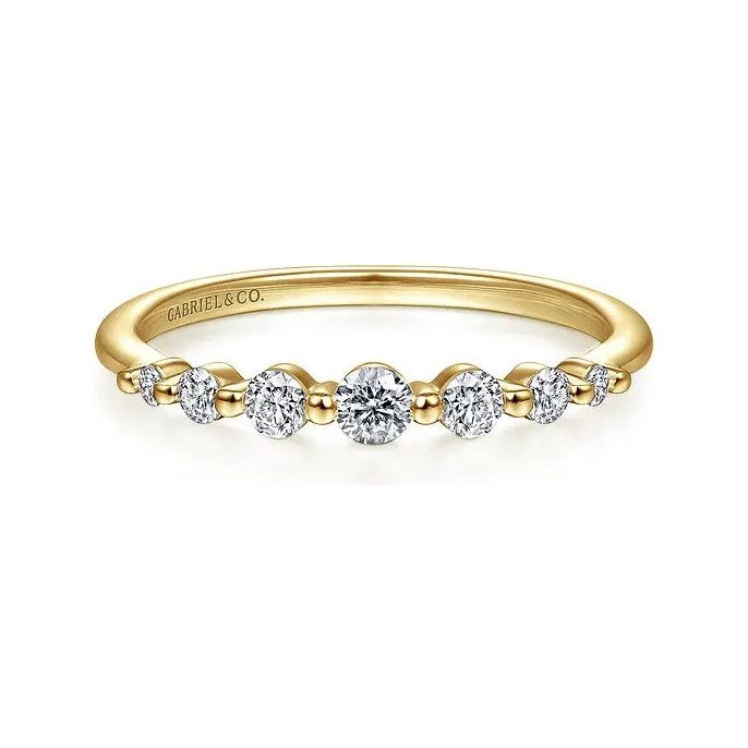 Gabriel 14K Yellow Gold Graduated Diamond Stackable Ring