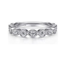 Load image into Gallery viewer, Gabriel 14K White Gold Diamond Geometric Stackable Ring
