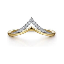 Load image into Gallery viewer, Gabriel 14K Two-Tone Gold Diamond Chevron Ring
