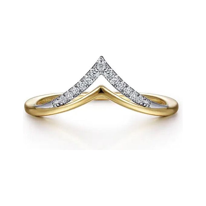 Gabriel 14K Two-Tone Gold Diamond Chevron Ring