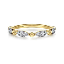 Load image into Gallery viewer, Gabriel 14K Yellow Gold Diamond Marquise Shape Stackable Ring
