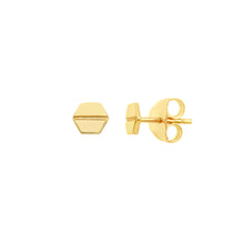 Load image into Gallery viewer, 14k Yellow Gold Hexagon Screw Design Stud Earrings

