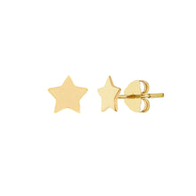 Load image into Gallery viewer, 14k Yellow Gold Star Stud Earrings
