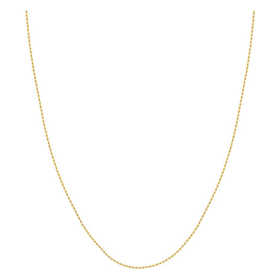 14K Yellow Gold 1.05mm Diamond Cut Rope Chain