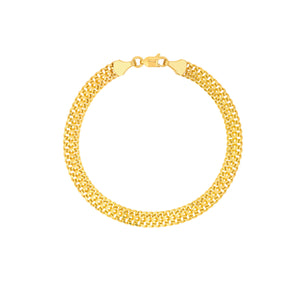 14k Yellow Gold Diamond Cut Curb Chain Bracelet