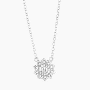 Ella Stein Sterling Silver Flower Burst Diamond Necklace