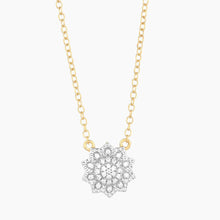 Load image into Gallery viewer, Ella Stein 14K Yellow Gold Plated Flower Burst Diamond Necklace

