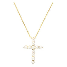 Load image into Gallery viewer, Oh She Fancy Small Cross Necklace in White Diamondettes
