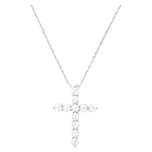 Load image into Gallery viewer, Oh She Fancy Small Cross Necklace in White Diamondettes
